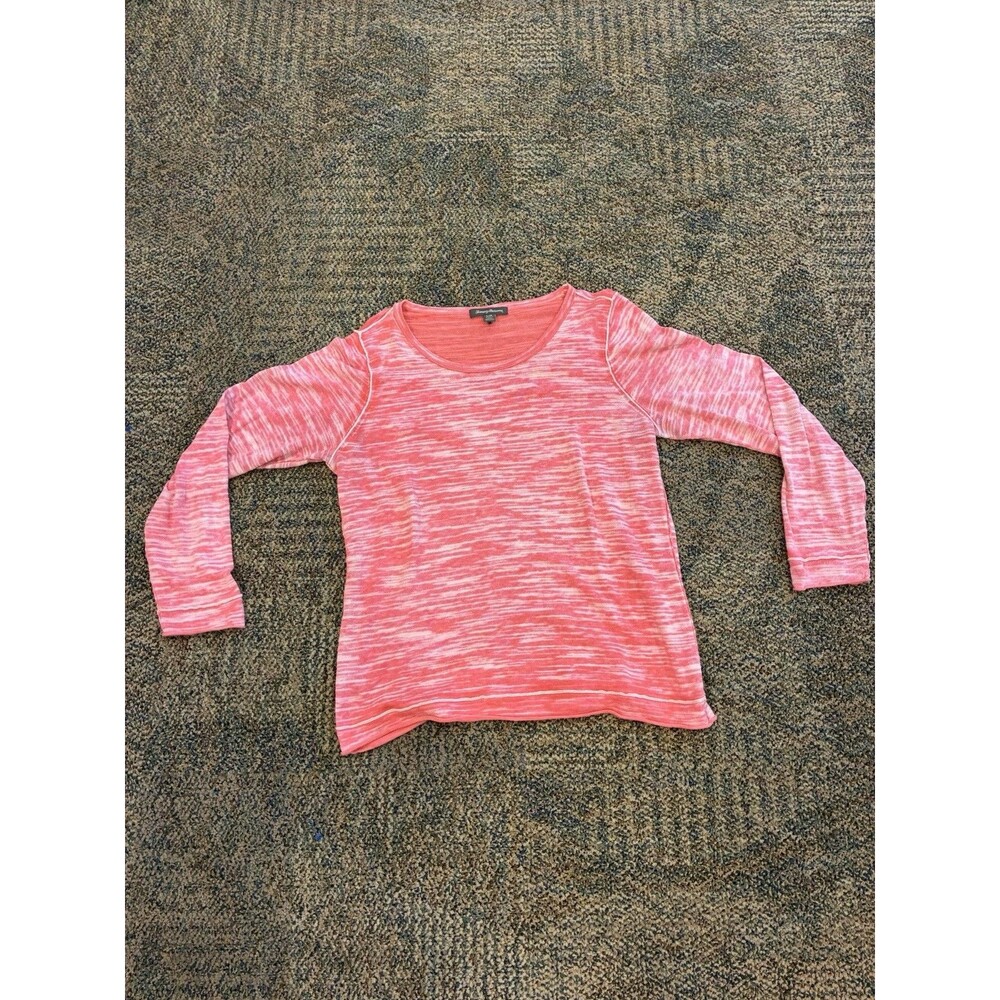 TOMMY BAHAMA Sweater Round Neck ~ Long Sleeves-Color: Cantaloupe + White -Large